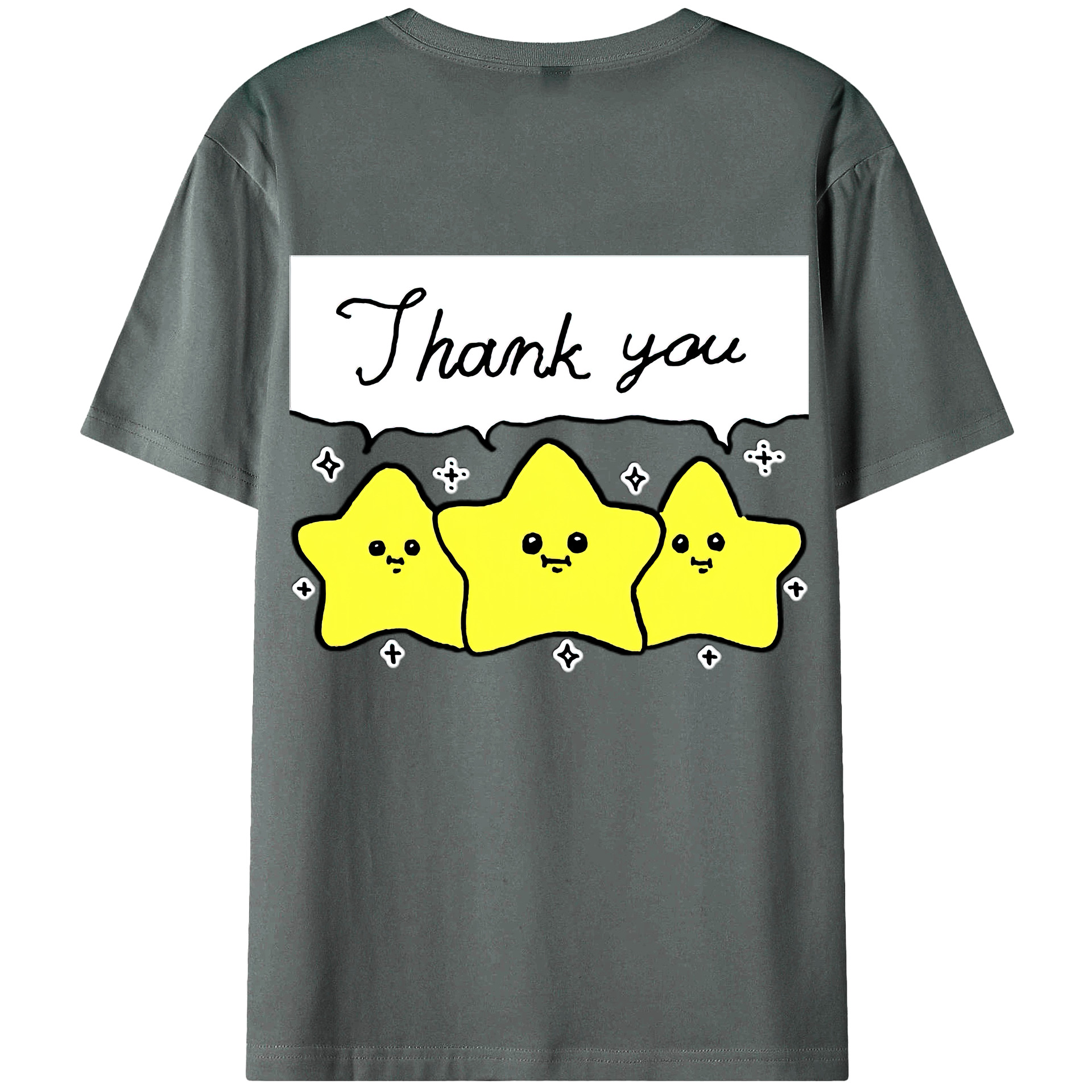 （画像用） ちいかわ 流れ星 Chii-kawa Shooting star 綿100％半袖Tシャツ（背面プリント）